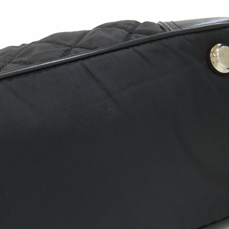 香奈兒 Coco Mark 絎縫銀色五金托特包 尼龍帆布 女士-16