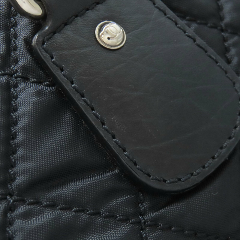 香奈兒 Coco Mark 絎縫銀色五金托特包 尼龍帆布 女士-17