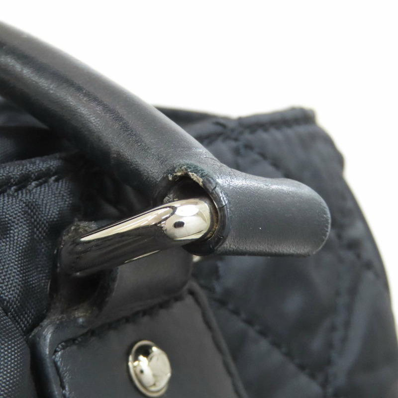 香奈兒 Coco Mark 絎縫銀色五金托特包 尼龍帆布 女士-18