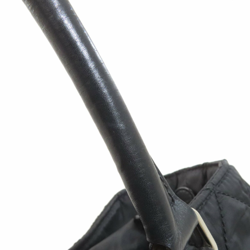 香奈兒 Coco Mark 絎縫銀色五金托特包 尼龍帆布 女士-21