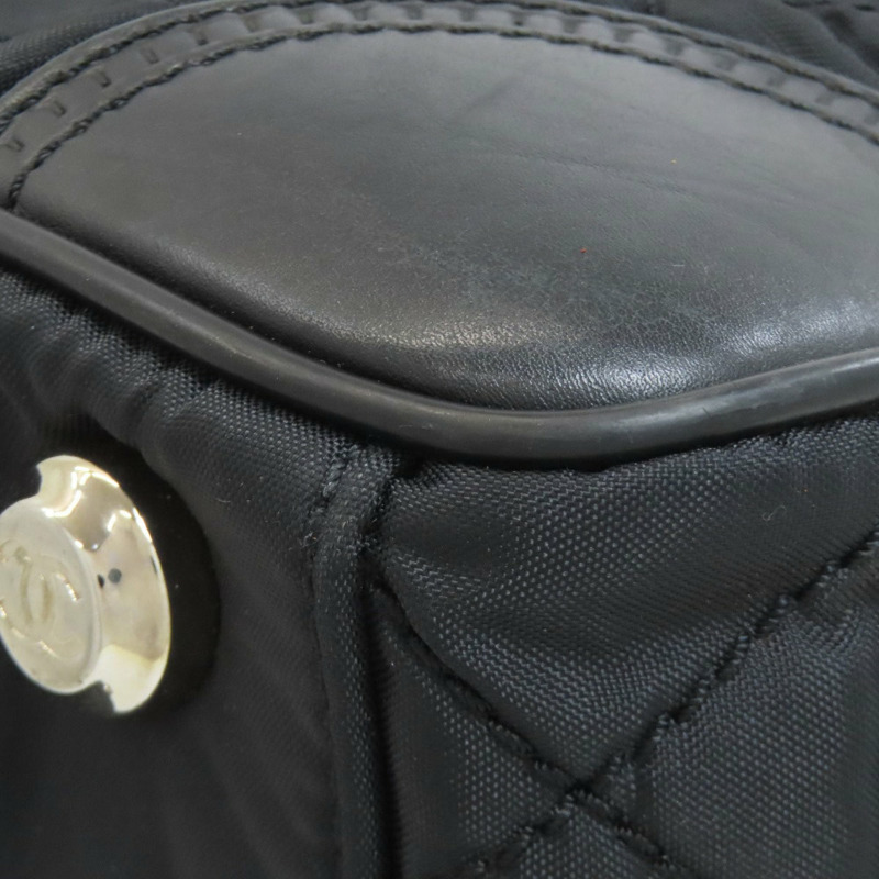 香奈兒 Coco Mark 絎縫銀色五金托特包 尼龍帆布 女士-25