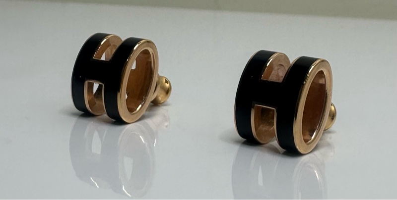 黑色Hermes耳環-1