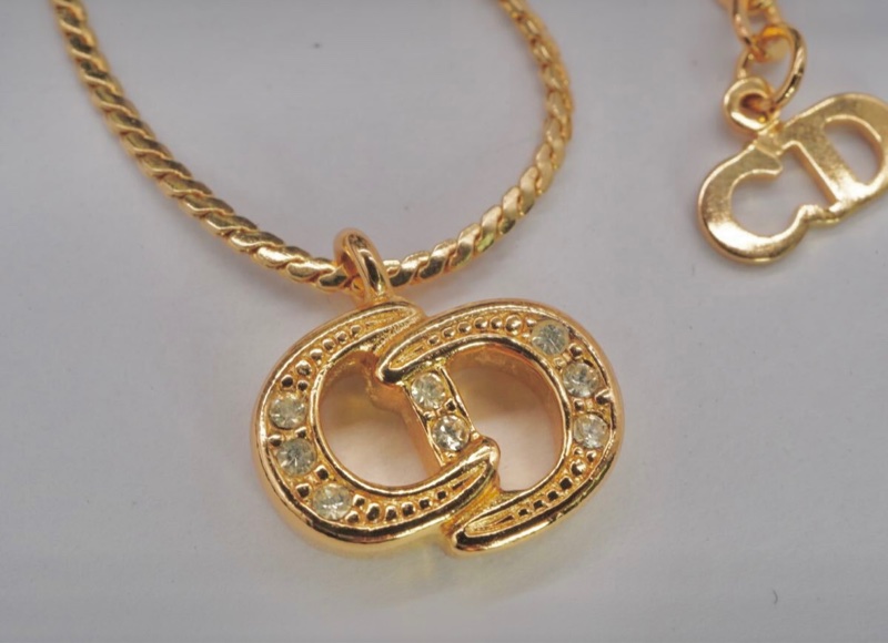 Christian Dior 經典CD標誌水鑽項鍊✨-1