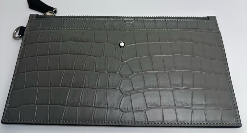 全新萬寶龍灰色皮夾收納包卡夾-0