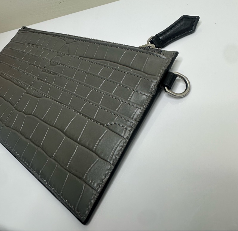 全新萬寶龍灰色皮夾收納包卡夾-2