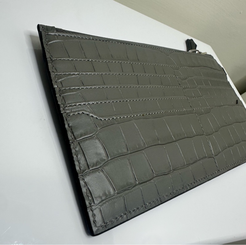 全新萬寶龍灰色皮夾收納包卡夾-4