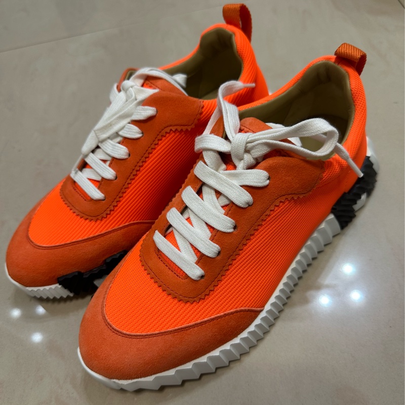 二手正品經典橘色馬仕鞋-0