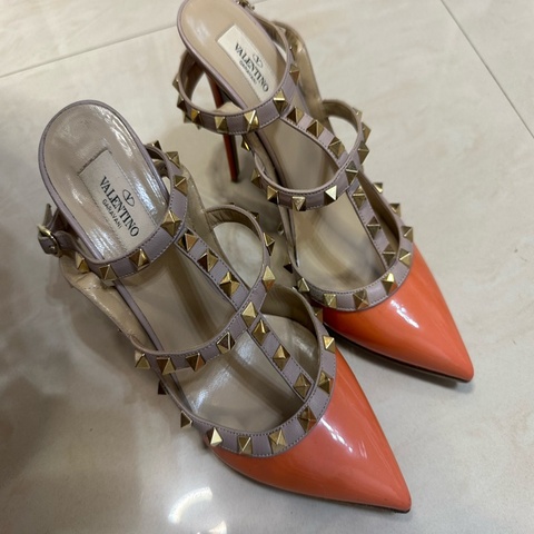 二手正品VALENTINO粉色高跟鞋