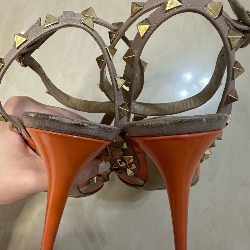 二手正品VALENTINO粉色高跟鞋-4