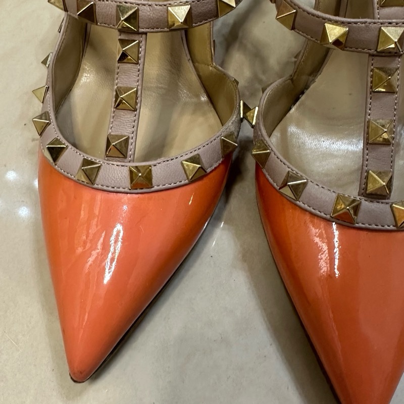 二手正品VALENTINO粉色高跟鞋-6