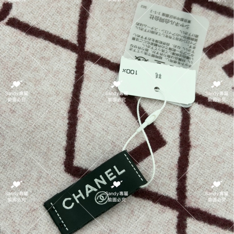 附盒子❤️Chanel 26p 爆款經典菱格圍巾🧣 全新全配 酒紅色-22