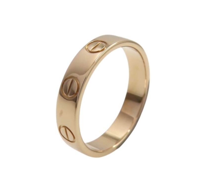 Cartier 卡地亞 18K玫瑰金 Mini Love 戒 指 #47-6