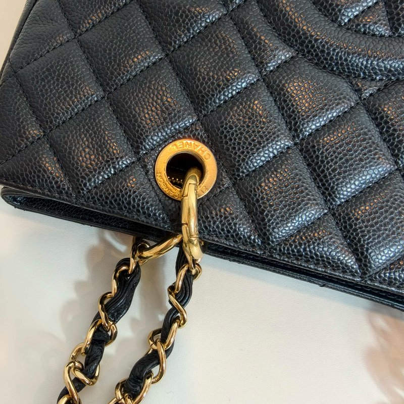 Chanel 香奈兒 gst 黑色荔枝牛皮菱格紋手提單肩包 金色五金 16開無卡 2012年 98新 AB級-22