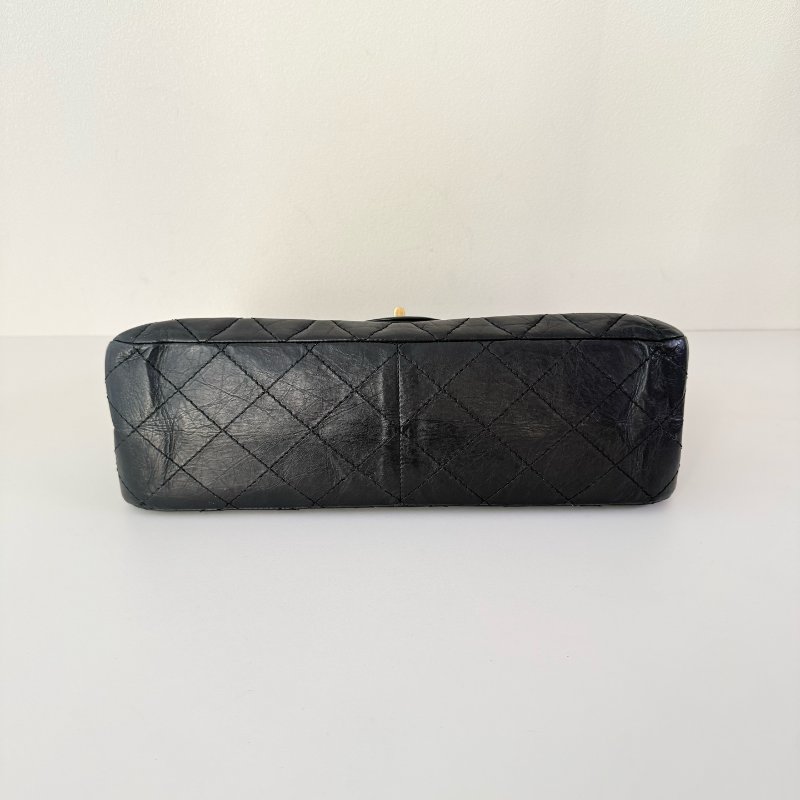 香奈兒 / Chanel 2.55 肩背包 大號 黑金牛皮 尺寸: 20×31.5×10 cm 年份:2010 年 13 開-5