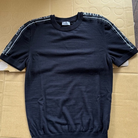 Dior 羊毛短T  黑色 S號