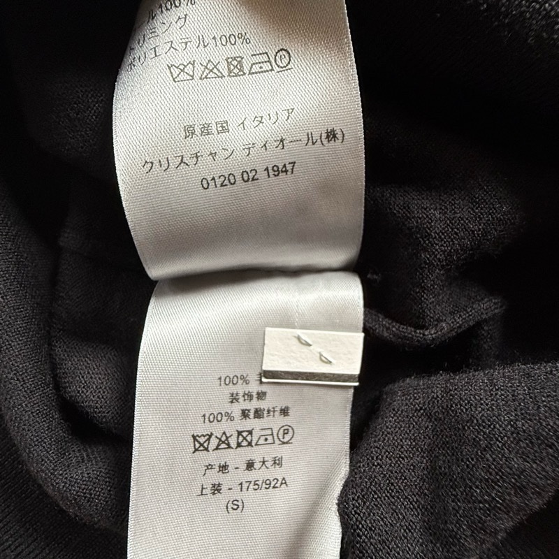 Dior 羊毛短T 黑色 S號-4