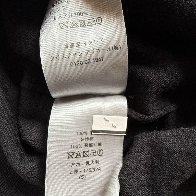 Dior 羊毛短T 黑色 S號-10