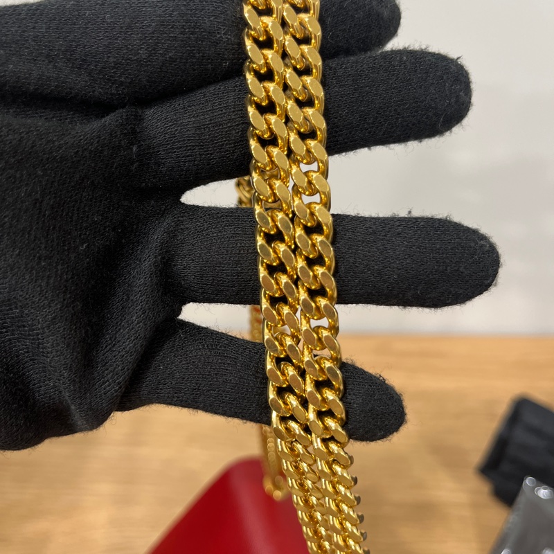 YSL 荔面牛皮掀蓋/紅金 兩用包-16