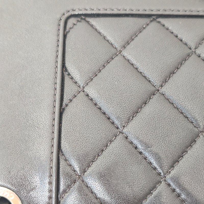 香奈兒 Chanel 腋下包 黑色 銀色金屬 23 開  年份：2017 年 97 新-24