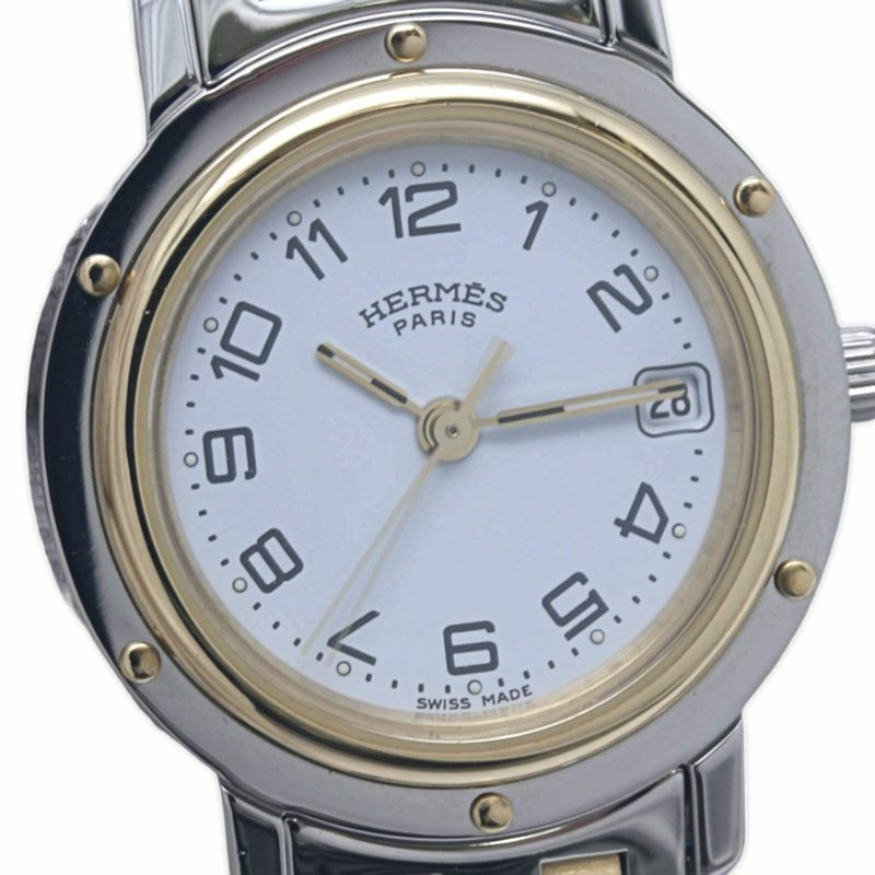 愛馬仕 Clipper CL4.220.130 3752，舊款錶扣，女錶，SSxGP，130483-5