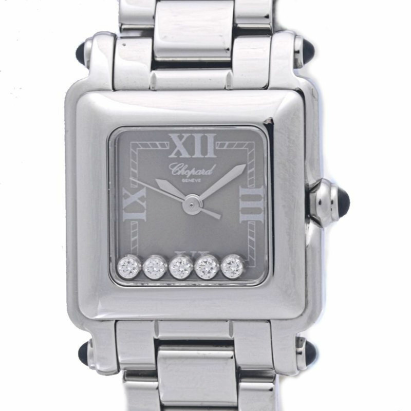 蕭邦 Happy Sport 方形五鑽腕錶 278893-3006 27 8893-23 女士不鏽鋼腕錶 40271-1