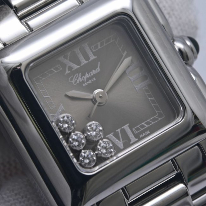 蕭邦 Happy Sport 方形五鑽腕錶 278893-3006 27 8893-23 女士不鏽鋼腕錶 40271-7