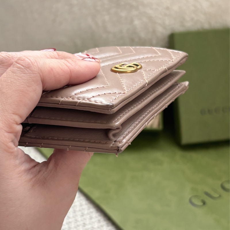GUCCI MARMONT藕粉色 短夾-3