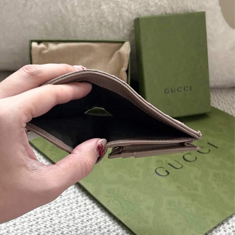 GUCCI MARMONT藕粉色 短夾-4