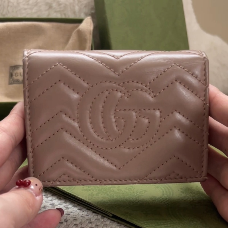 GUCCI MARMONT藕粉色 短夾-7