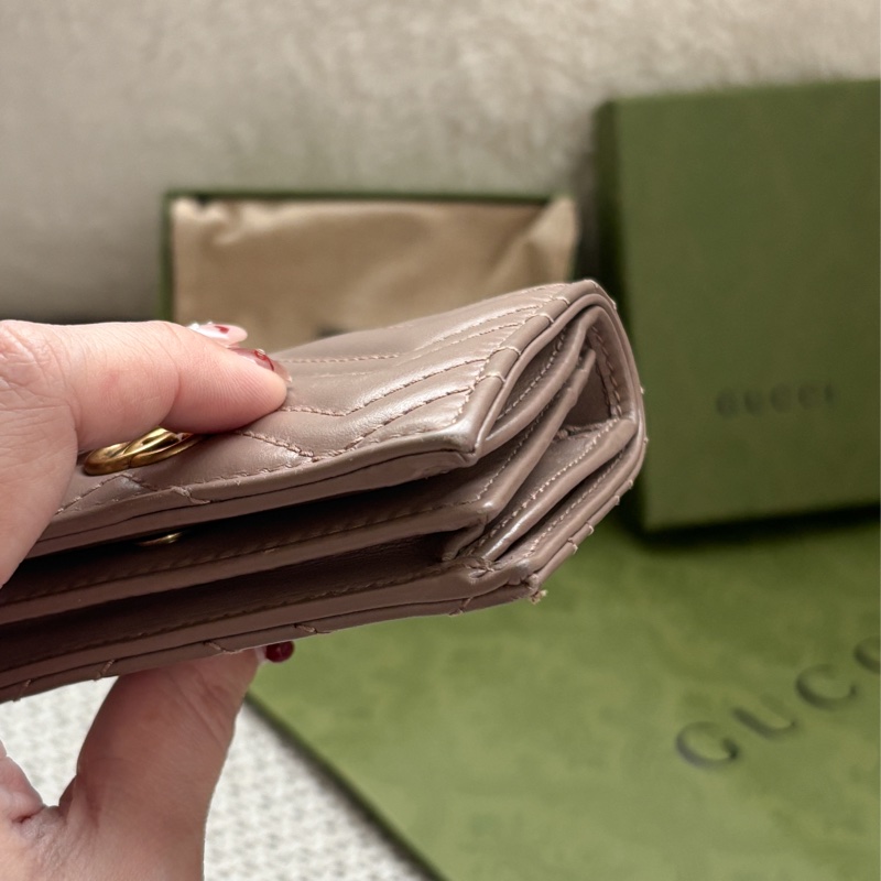 GUCCI MARMONT藕粉色 短夾-8