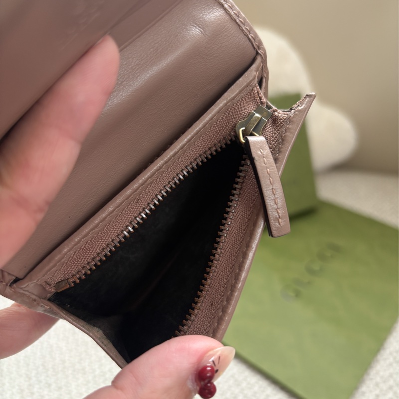 GUCCI MARMONT藕粉色 短夾-11