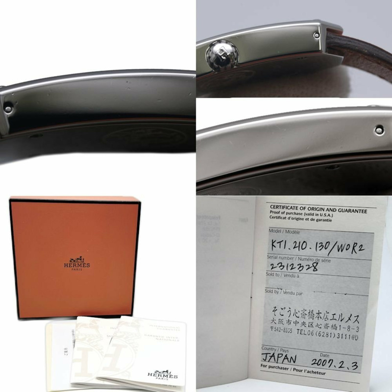 愛馬仕 Kelly II KT1.210.130. WOR2 女士腕錶，不鏽鋼錶殼，皮革錶帶，130475-9