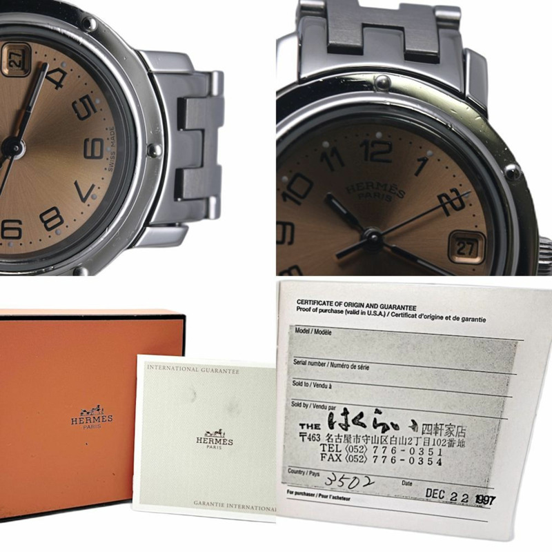 愛馬仕 Clipper CL4.210.431 3758 女士腕錶，老式錶扣，不鏽鋼材質，130482-9