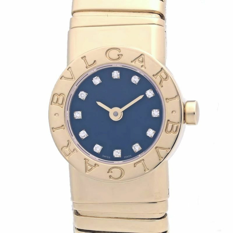 寶格麗 Tubogas 12P 鑽石腕錶 BB192TY 12 BB192TG 女士 18K黃金 40263-1