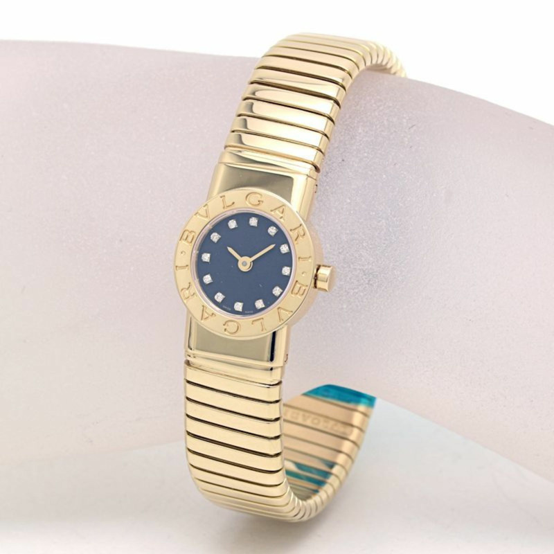 寶格麗 Tubogas 12P 鑽石腕錶 BB192TY 12 BB192TG 女士 18K黃金 40263-2