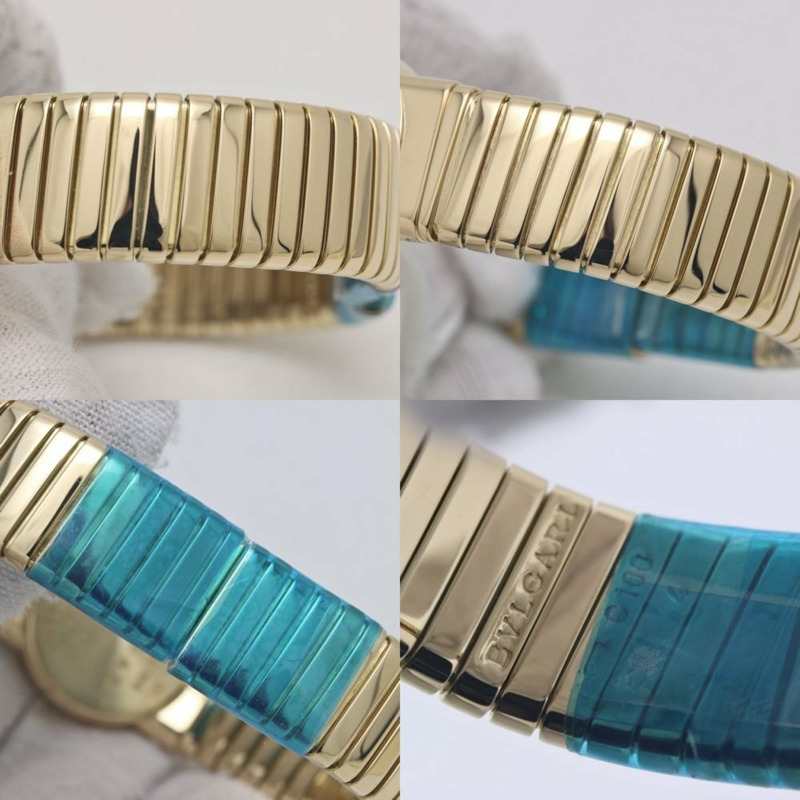 寶格麗 Tubogas 12P 鑽石腕錶 BB192TY 12 BB192TG 女士 18K黃金 40263-8