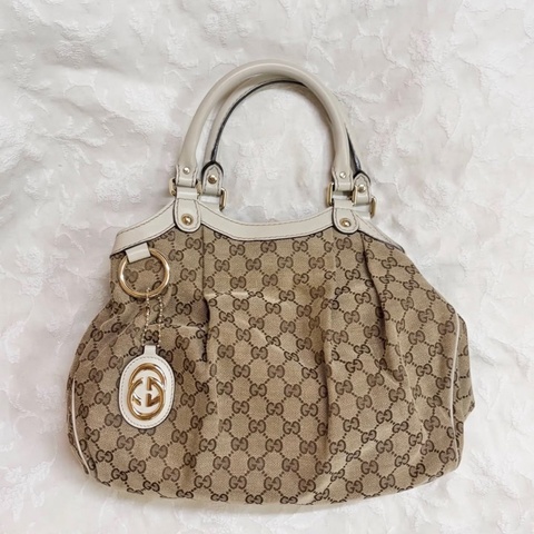 Gucci Sukey 211944系列的經典雙 G 緹花帆布包 手提包 托特包 肩背包