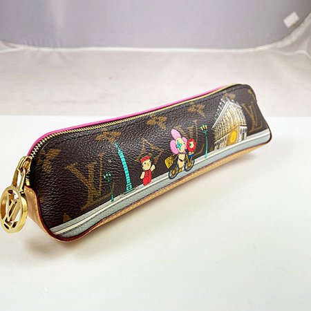＊奢華大道國際精品＊【L3354】LV粉色皮革拼原花 PVC聖誕筆袋 GI0829-1