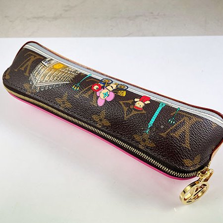 ＊奢華大道國際精品＊【L3354】LV粉色皮革拼原花 PVC聖誕筆袋 GI0829-2