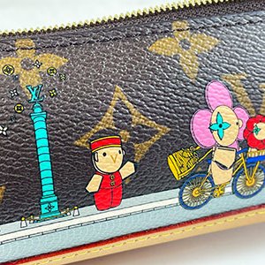 ＊奢華大道國際精品＊【L3354】LV粉色皮革拼原花 PVC聖誕筆袋 GI0829-8