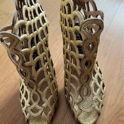 Serglorossi金色高跟鞋35码全新