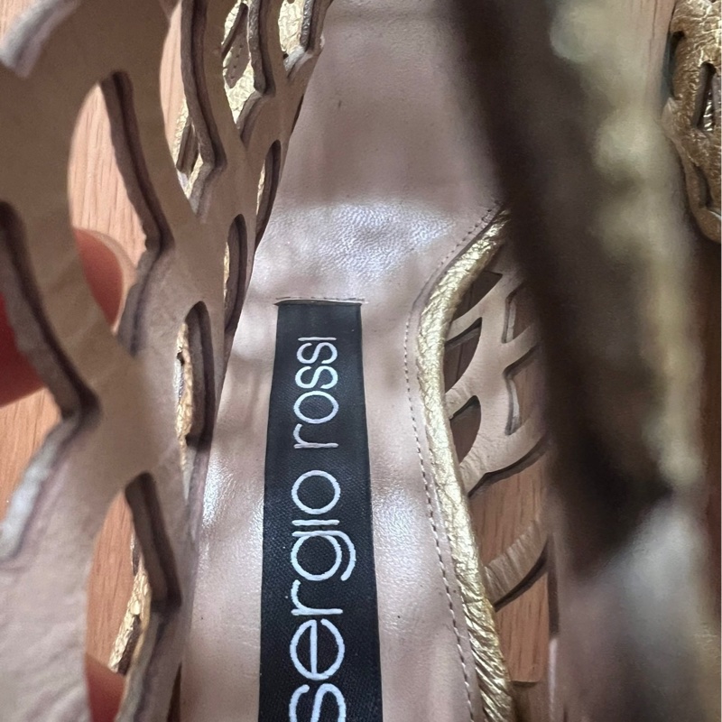 Serglorossi金色高跟鞋35码全新-4
