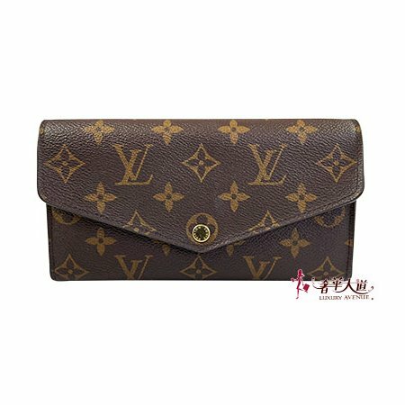 *奢華大道國際精品＊【L3359】LV原花/紫紅色內裡 SARAH 信封長夾 M62234