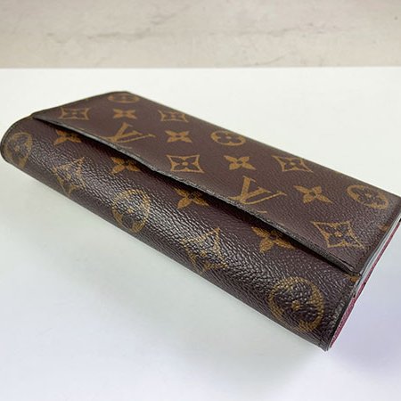 *奢華大道國際精品*【L3359】LV原花/紫紅色內裡 SARAH 信封長夾 M62234-3