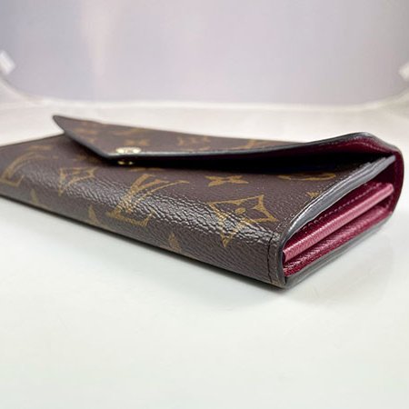 *奢華大道國際精品*【L3359】LV原花/紫紅色內裡 SARAH 信封長夾 M62234-4
