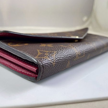 *奢華大道國際精品*【L3359】LV原花/紫紅色內裡 SARAH 信封長夾 M62234-5