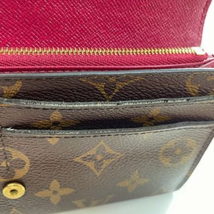 *奢華大道國際精品*【L3359】LV原花/紫紅色內裡 SARAH 信封長夾 M62234-8