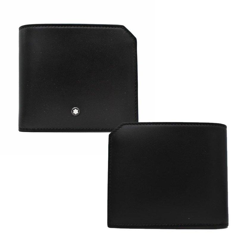 【門市全新現貨】MONT BLANC 大班系列牛皮零錢袋四卡短夾皮夾(附原廠紙盒、防塵袋)-0