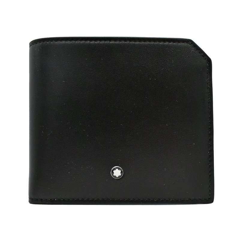 【門市全新現貨】MONT BLANC 大班系列牛皮零錢袋四卡短夾皮夾(附原廠紙盒、防塵袋)-1