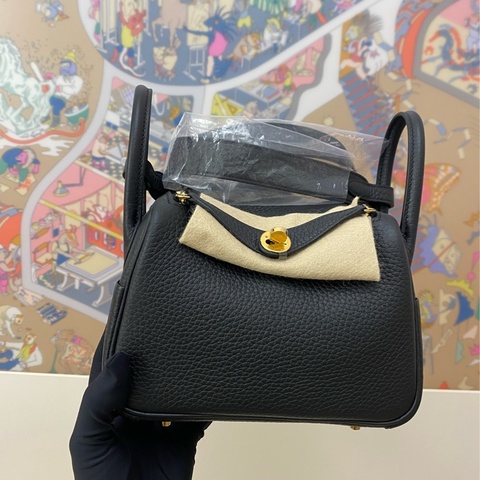 MINI LINDY黑 金扣